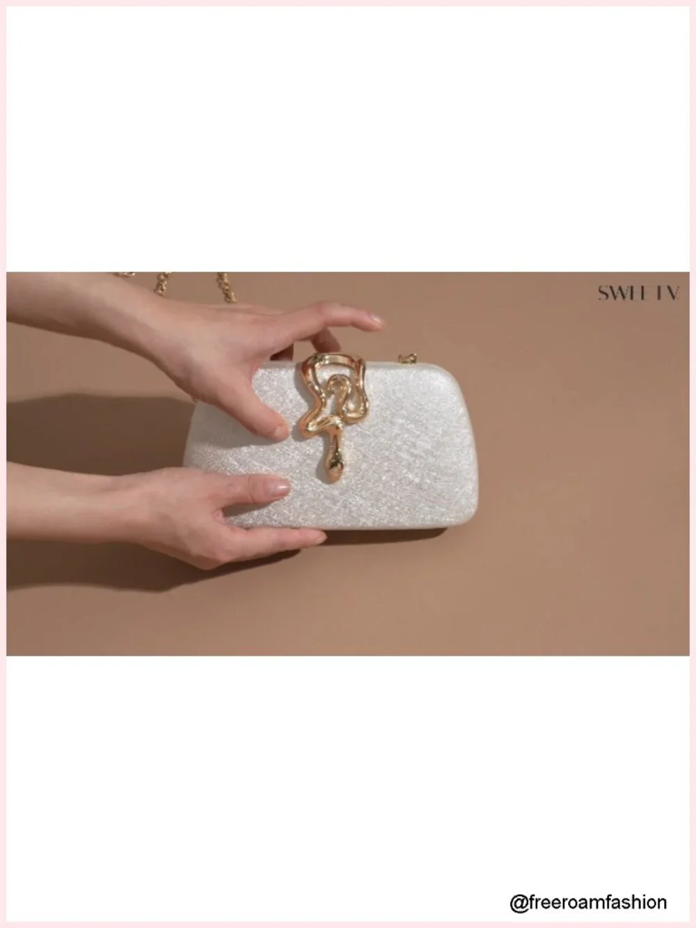 Glitter Hard Shell Clutch Purse with Detachable Chain Strap for Evening Events